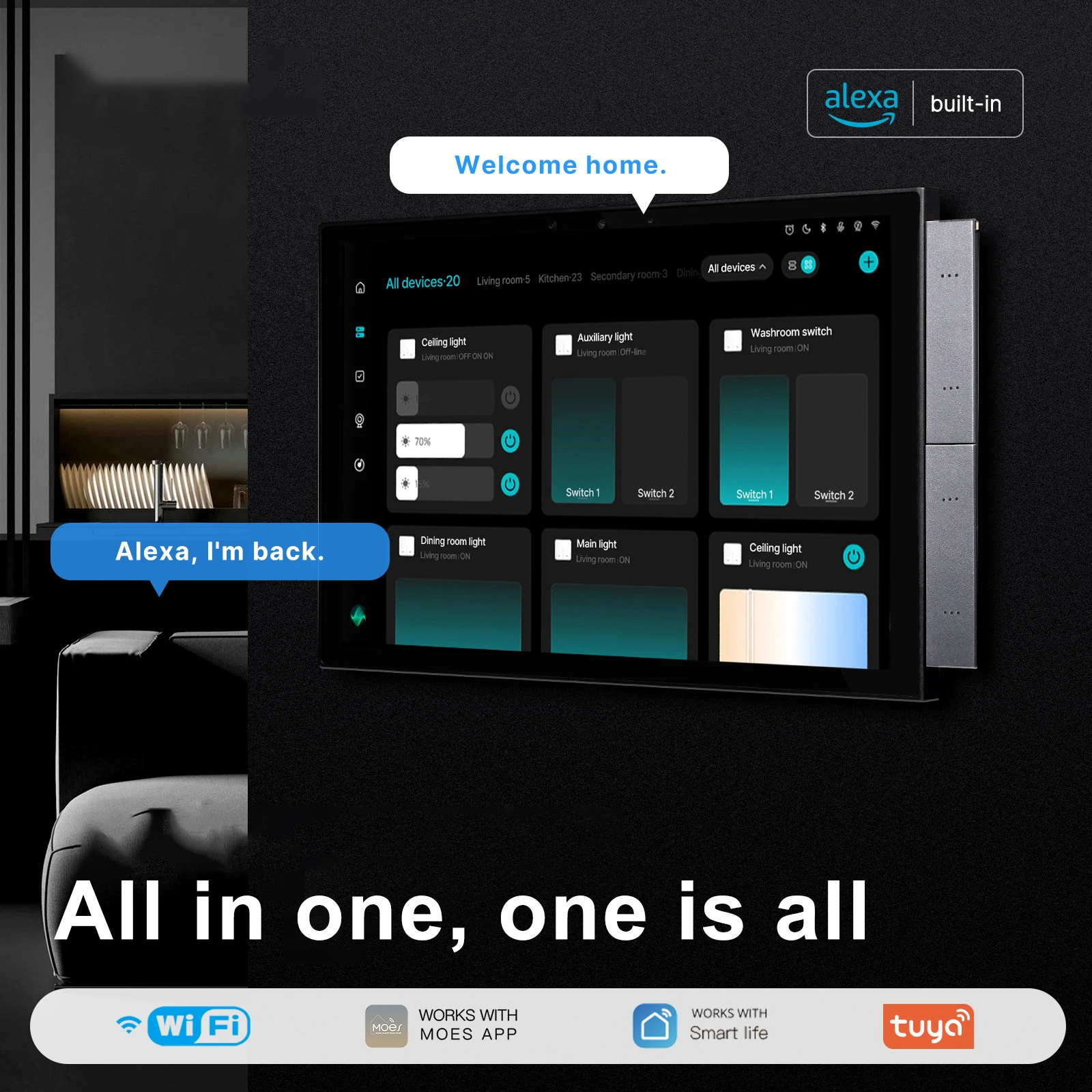 Tuya Smart Home Control Panel Max 10.1inch Touch Screen with Bluetooth Zigbee Gateway Built-in Building Intercom Compatible - Imagen 6