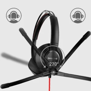 Sfc151e44dbf54a6588aee96bd0f78750l BINNUNE Casque professionnel filaire pour PC portable ordinateur, avec micro antibruit, pour Zoom bureau conférence