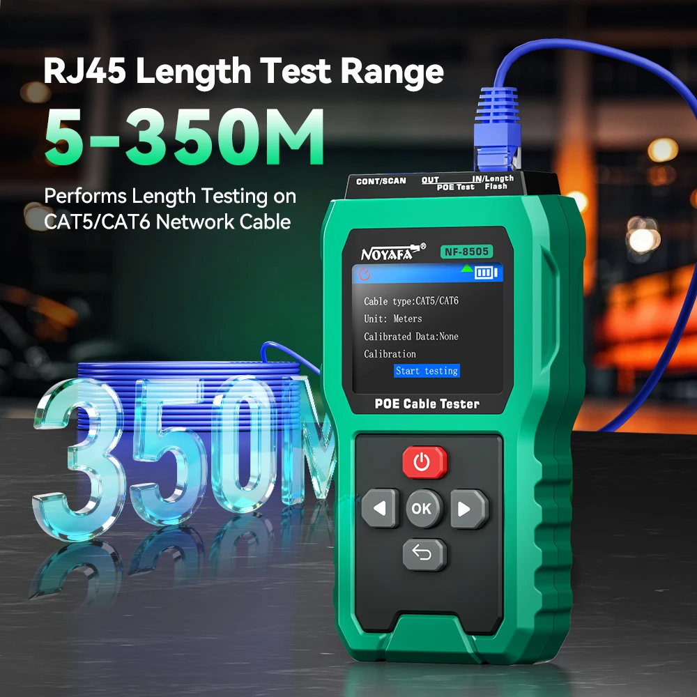 NOYAFA NF-8505 Network Cable Tester LCD Display Cable Tracer PoE Checker Measure Cable Distance Tester - Imagen 3