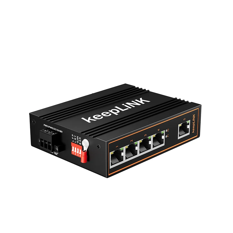 KeepLiNK Industrial 5-Port full gigabit unmanaged Ethernet Switch DIN Rail IP40 Metal Housing - Imagen 3