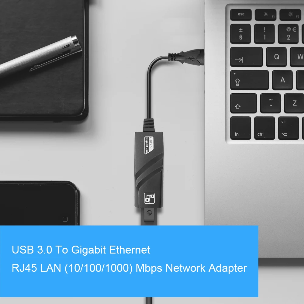 H22e7d10eb1724087a5ae1ca7c56ac014M 10/100/1000Mbps USB 3.0 Wired Network Card USB to RJ45 Type C to RJ45 LAN Ethernet Adapter for PC Macbook Windows Laptop