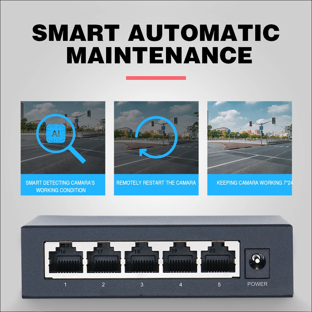 H2398120cc558486789b6d02be62bf1edM OPTFOCUS 48V POE Active Ethernet Switch 100M 1000Mbps 802.3af 802.3at ethernet hub splitter shunt power Gigabit Switch hub PoE