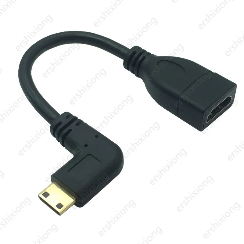 H5b8a2603aadb4b178d14eb526ed6f4647 Standard 1080P Mini HDTV Type C to HDTV Cable Male to Female 90 Degree Right Angle Converter Adapter Extension Adapter