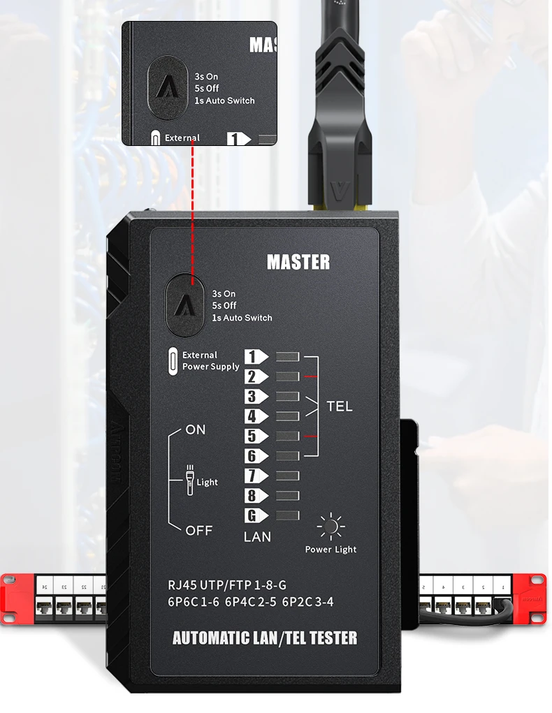 H5cf7f34df47e4718b58ed9cd8e29fef35 AMPCOM Tester de Cable de red rj45 RJ11 red LAN Ethernet RJ45 probador de Cable de LAN herramienta de Red red de reparación