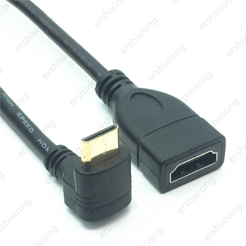 H72329a3f5ea9478c9f12385c3a7824a8G Standard 1080P Mini HDTV Type C to HDTV Cable Male to Female 90 Degree Right Angle Converter Adapter Extension Adapter