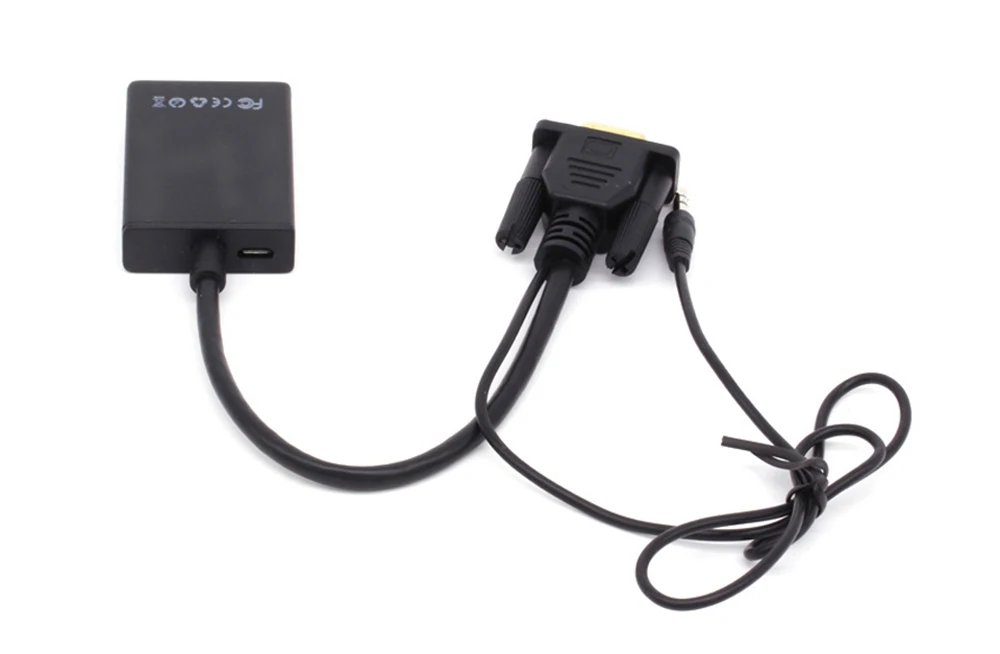 H79eeab0bac0e4f03839fb9164d4d85d2M VGA To HDMI-Compatible Cable Converter for Ps4 Tv Box Aux Audio Splitter Display Port Projector Television Extender Adapter