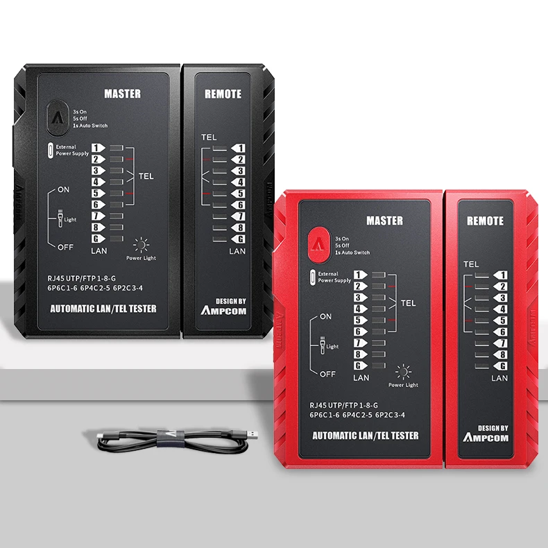 Hac81abdebf7d458ca65615eb70736327R AMPCOM Tester de Cable de red rj45 RJ11 red LAN Ethernet RJ45 probador de Cable de LAN herramienta de Red red de reparación