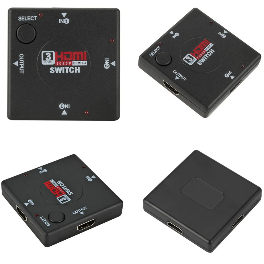 Hc77f45f165624d82beb38a0f84f005877 4K 2K 3x1 HDMI Cable Splitter HD 1080P Video Switcher Adapter 3 Input 1 Output Port HDMI Hub for Xbox PS4 DVD HDTV PC Laptop TV