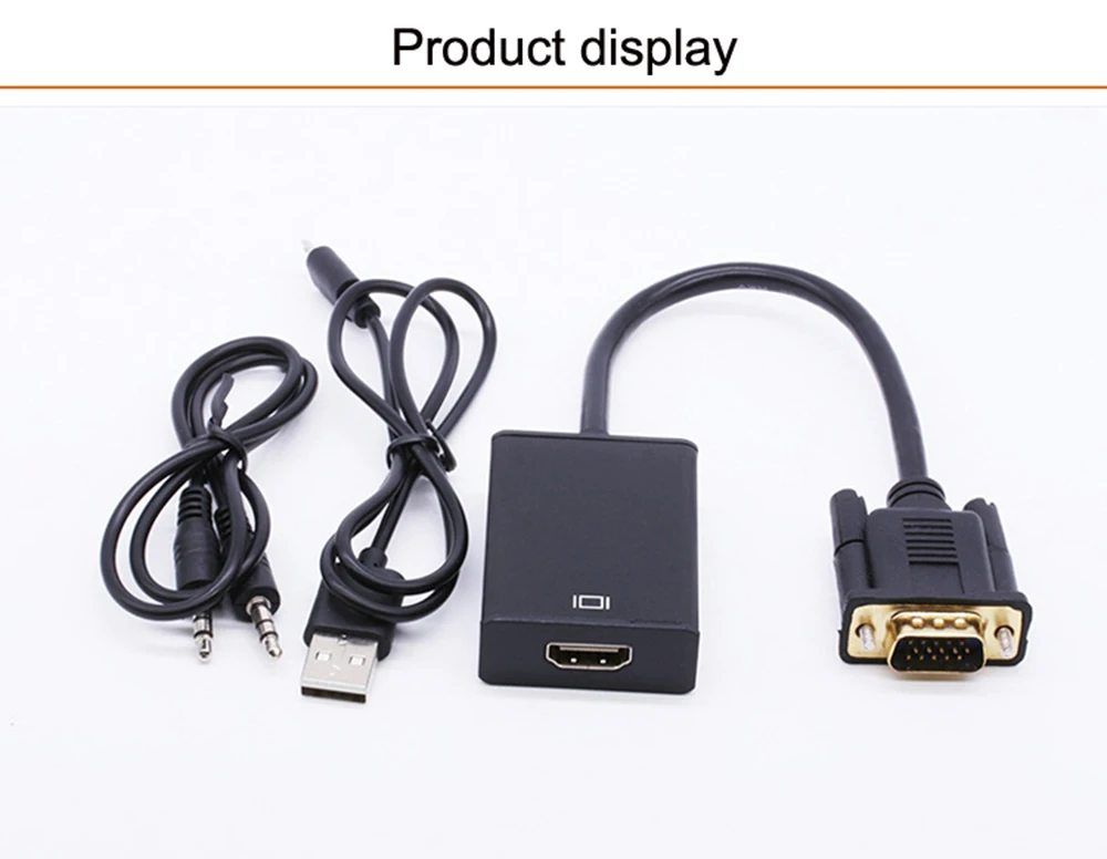 He22a488ac80549379f485cb14e594f45h VGA To HDMI-Compatible Cable Converter for Ps4 Tv Box Aux Audio Splitter Display Port Projector Television Extender Adapter