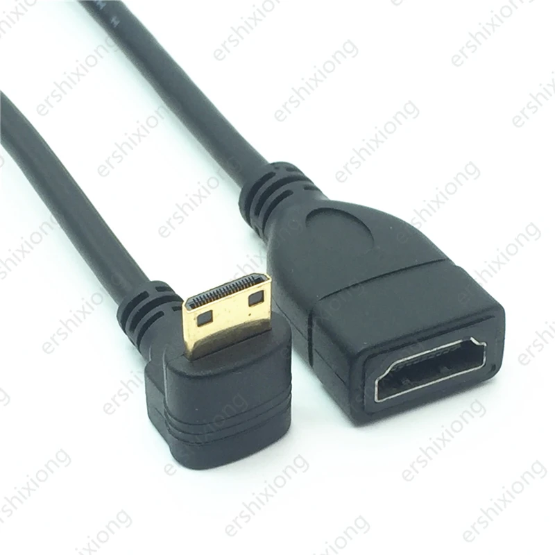Hf222f4c69254439c9299d421aaa3aaecG Standard 1080P Mini HDTV Type C to HDTV Cable Male to Female 90 Degree Right Angle Converter Adapter Extension Adapter