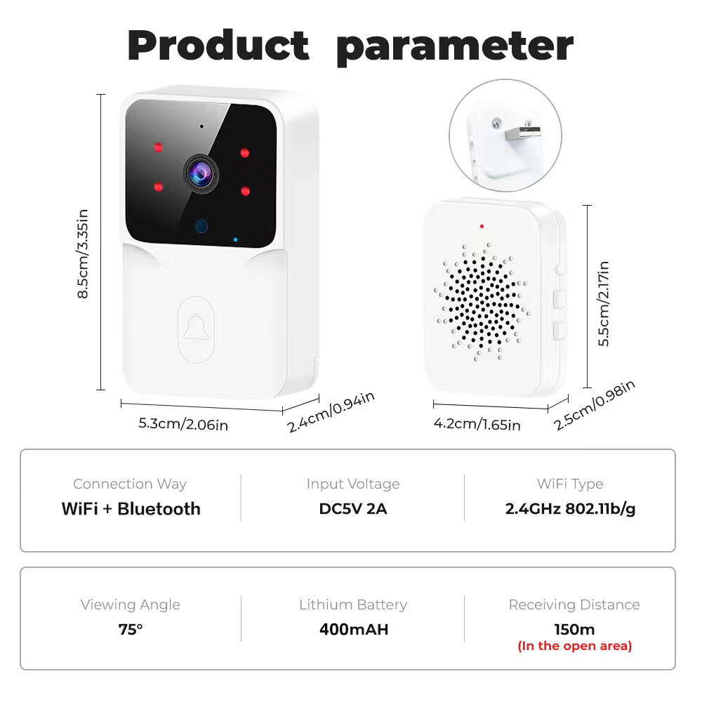 O1CN01etgi8u2H5r8paIYNt_2200750689100-0-cib WiFi Video Doorbell Wireless Phone Two-way Intercom System IR Night Vision Doorbell Smart Home Security Door Bell Camera Monitor