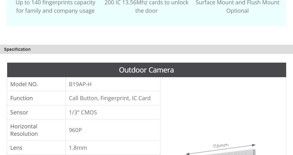 S0b040f34daa44134a38b091308bd3600u HOMSECUR PoE Powered RJ45 960P Tuyasmart APP Video Doorphone Intercom Entry Fingerprint RFID Doorbell Camera Snapshot Recording