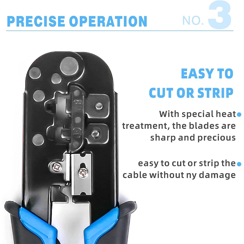 S0b3017f4aab94da7809bcd5a7c86c056U RJ45 Cat6 Crimping Tool Kit with RJ11/12/45 8P6P Network LAN Crimper Connectors and Covers Network Cable Tester Wire Stripper