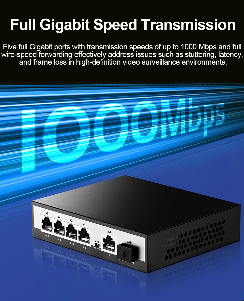 S0bd1d0b787474c2d87ae36f3811d6b5bc HORACO 6 Port Gigabit POE Switch 1000Mbps Active POE Network Switch 52W for IP Camera,NVR,Surveillance,CCTV,POE Camera