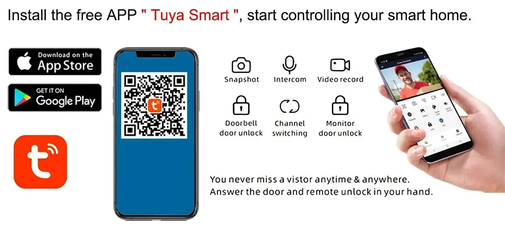 S0e311722c0ca46f3a5ca244a61f38060b 5G WiFi Video Doorbell 7 Inch LCD HD 1080P Camera Tuya Smart 4 Wire Video Doorphone Intercom Security System RFID NFC APP Unlock