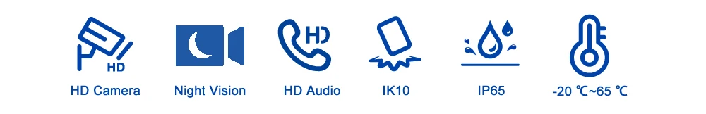 S0ed1f189b2754b1d9f5606afc2b39c178 SIP HD Video Intercom with Metal Case Anti Strike Waterproof for Outdoor/Indoor Use Night Vision & Remote Access Support