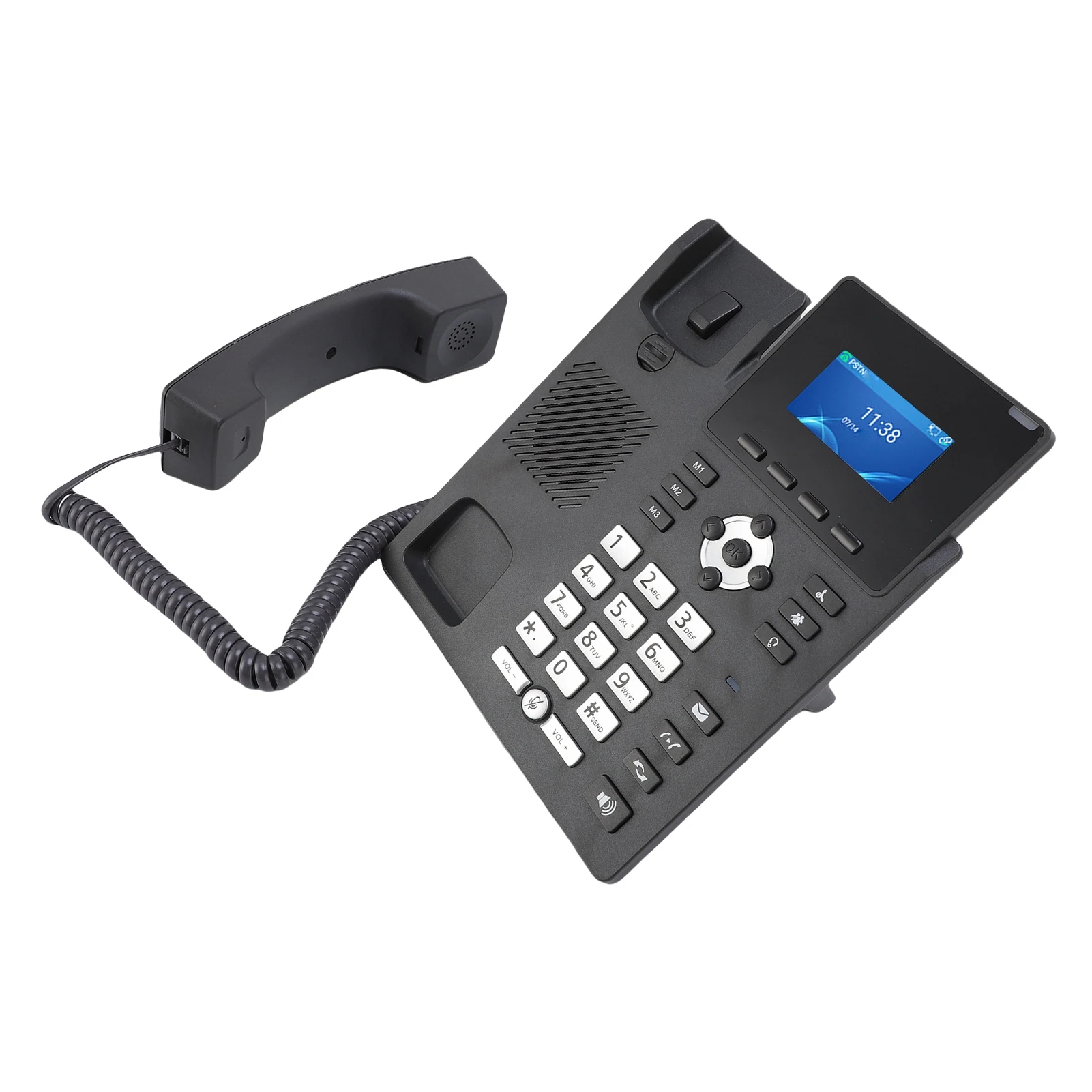S0fdad1bad6cf4bd990fe46fa02ba86504 IP Phone VoIP Business Phone Accounts 2.4 Inch Color Display Dual Port Gigabit Ethernet Desktop Business Media Phone