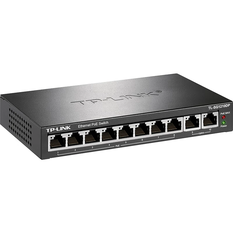 S1144acf2aead48f295b0df3ee5240ae8y TP-LINK PoE Switch 8-port Gigabit PoE+2 Gigabit Uplink 10-port 1000M Switch TL-SG2210LP VLAN Support