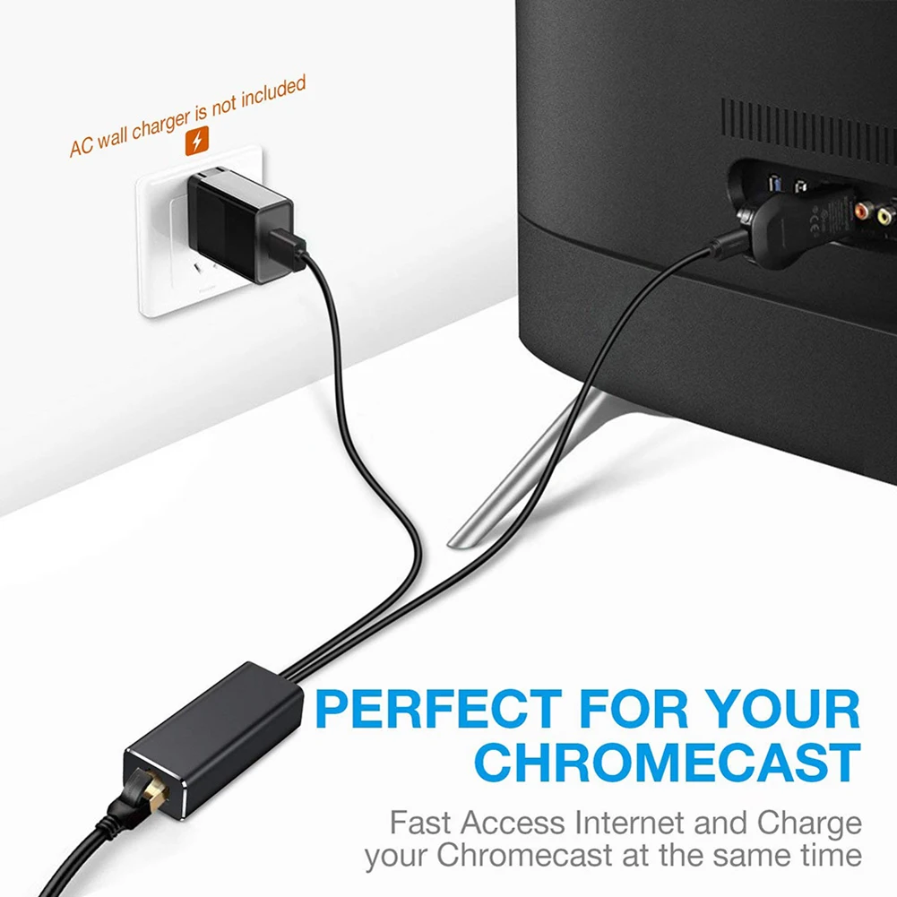 S1263956d86af48369fc424c3f9d62c78y Fire TV Stick Ethernet Adapter Micro USB to RJ45 LAN Port Network Card with 3FT USB Power Supply Cable for TV Sticks Chromecast