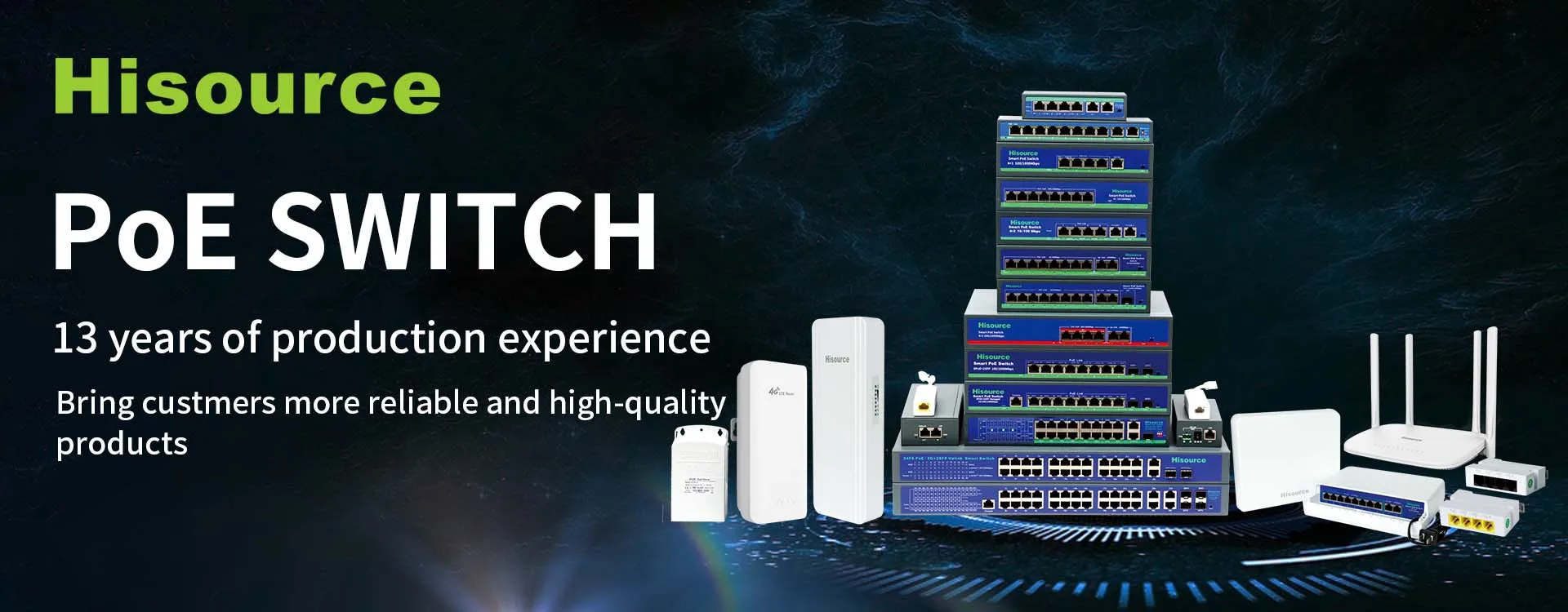 S150df51cb7fc4ce6a26e3ca801d2ece3h Hisource 2.5G None-POE Network Switch 8 Port Ethernet Switch with 2*10G SFP+ for IP Camera/NVR