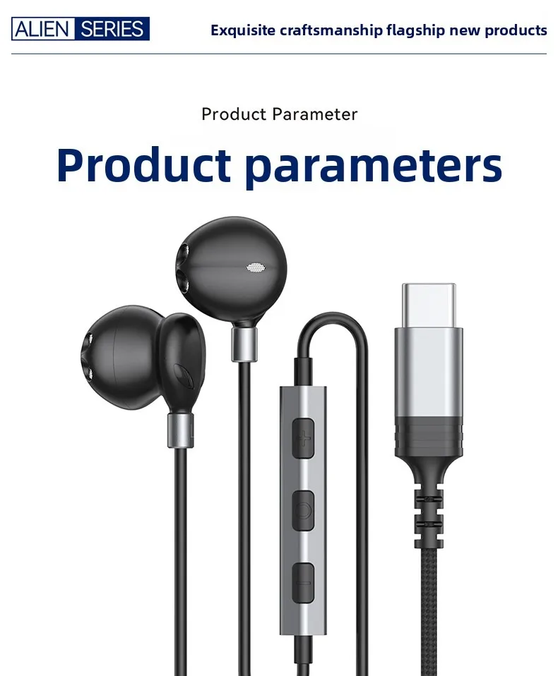 S165d0d88b03a4f9fa2eb9d56dff713c5U Type-C Wired Headphones For Samsung Galaxy S25 S24 S23 S22 21 Ultra Plus 3.5MM in-Ear Headphone HiFi Bass Stereo Gaming Earphone