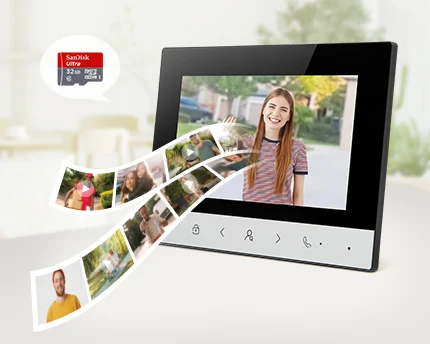S17451df1c50f49198e944b8279e18c4dl Video Doorphone Intercom System,7" Monitor, IR, Live View and Conversation,Unlock by Monitor APP/Swipe Card, (for 5-Family)