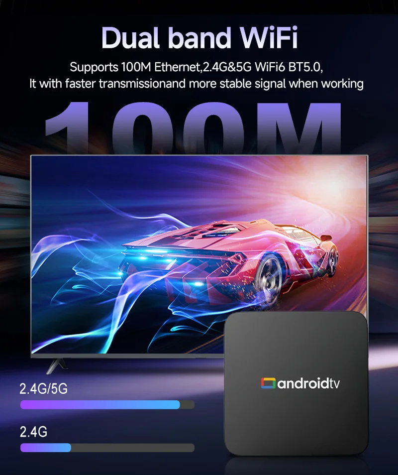 S17cb11945c9c4111b348b295db3a486cC 2026 Smart TV Box Q18 Android Cortex-A53 Dual WiFi 5G/6 Google Assistant BT6.0 Netflix 8GB+128GB Media Player