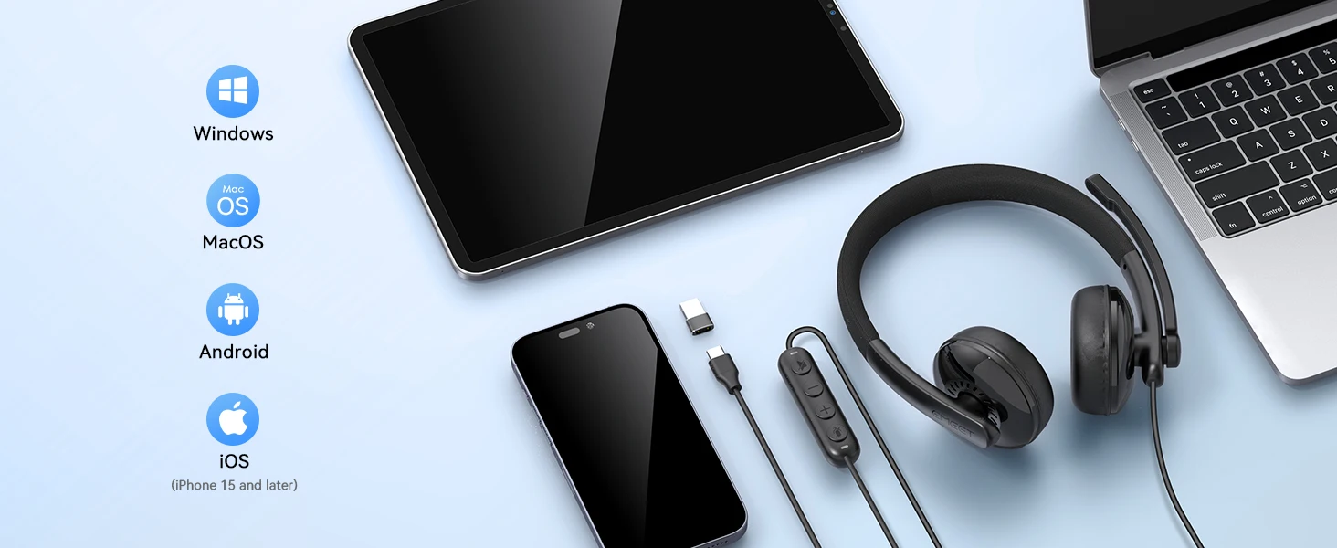 S1832be0939024930a9b36472e673e01a8 EMEET Wired Headset with Microphone Call Center USB Headphones ENC Noise Cancelling Office Cable Earphones for Phone/PC Computer