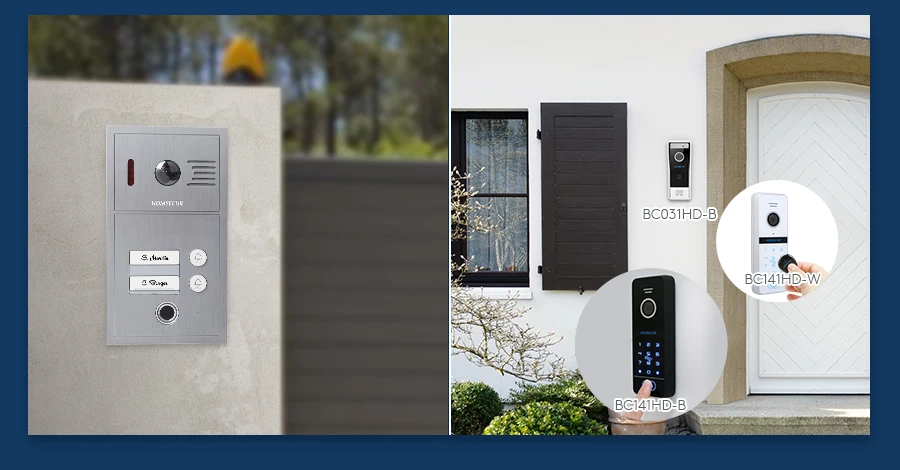 S19f9e037b833404bb0771970679fca8dH HOMSECUR WIFI Video Doorphone Intercom Door Bell RFID Auto Recording 2 Families
