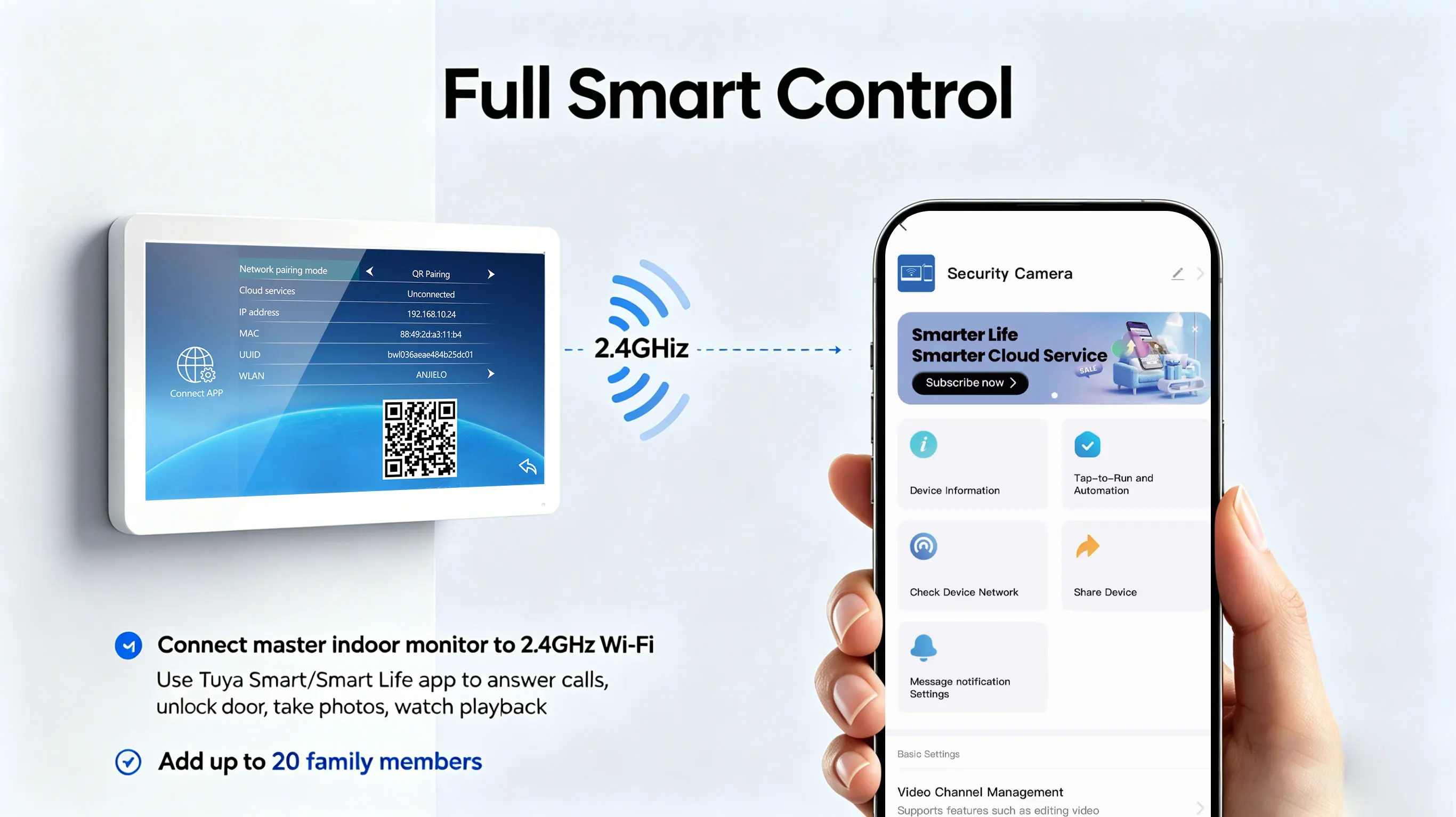 S1ba93a1c7fd24ab99ab9fa2cfab99478m ANJIELO Doorbell Video Intercom System 5IN1 Unlock Tuya Smart Digital Frame Background Music Detection Preview NEW 2026