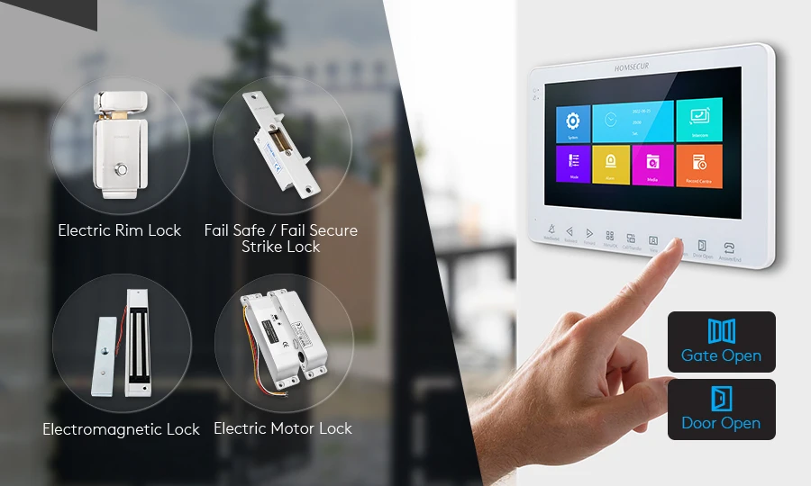 S1bfa156d1f364246b0865a096e6290c6S HOMSECUR 2 Wire Video Doorbell Intercom External Memory Recording&Photo