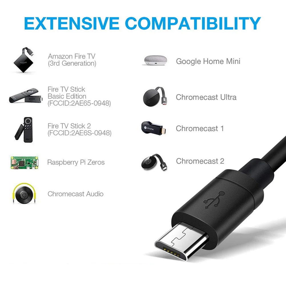 S1d1cafb196884bb5973ae162b68304b4X Fire TV Stick Ethernet Adapter Micro USB to RJ45 LAN Port Network Card with 3FT USB Power Supply Cable for TV Sticks Chromecast