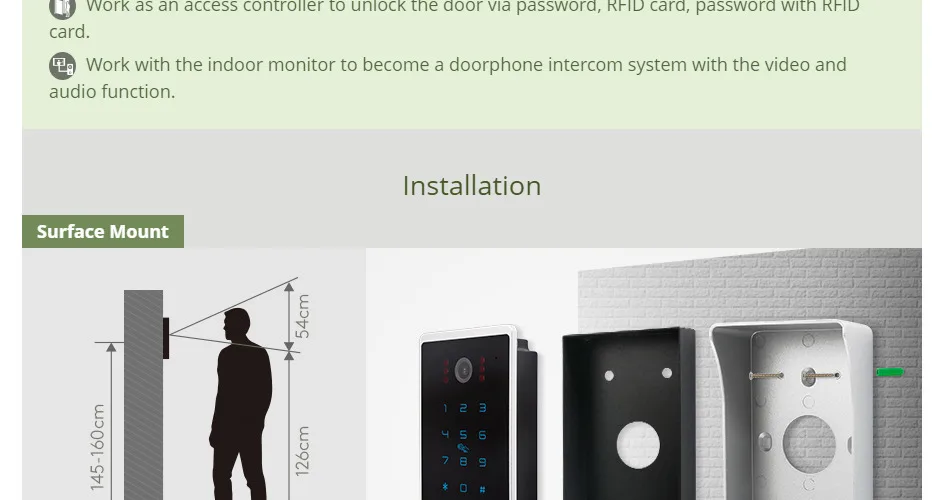 S2195222508ef41758fe32ea6bb02110bt B08AF 4 Wire Waterproof 1080P HD Doorbell Camera RFID Password Access for HOMSECUR Tuya WIFI Video Doorbell Intercom System