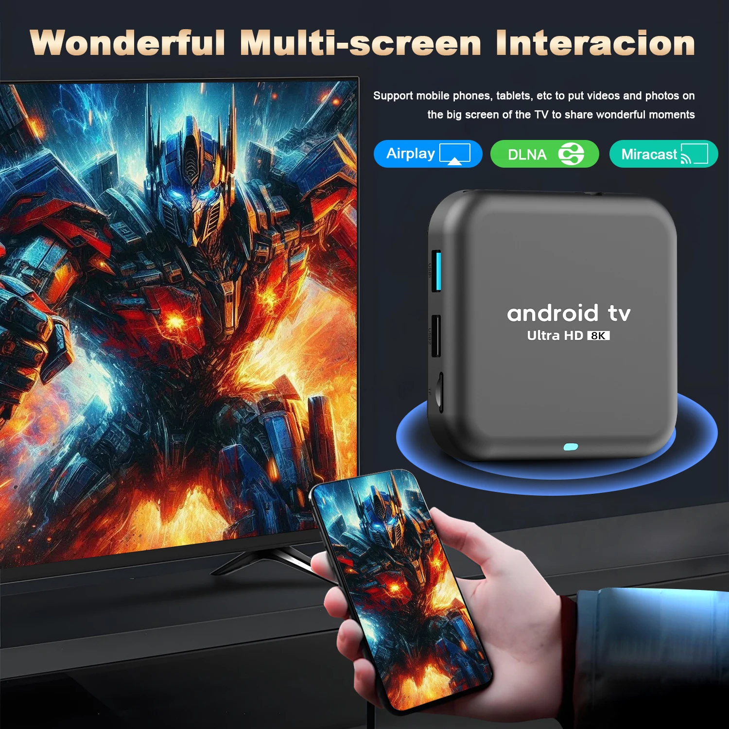 S2275e2bce4884a588ac7ecf688da4decR TV Box RK3518 Android 16 8K BT6.0 Ram 4GB 8GB Rom 128GB 256GB Dual Wifi 5G Wifi6 Media Player Google Assistant Smart TV Box Q18