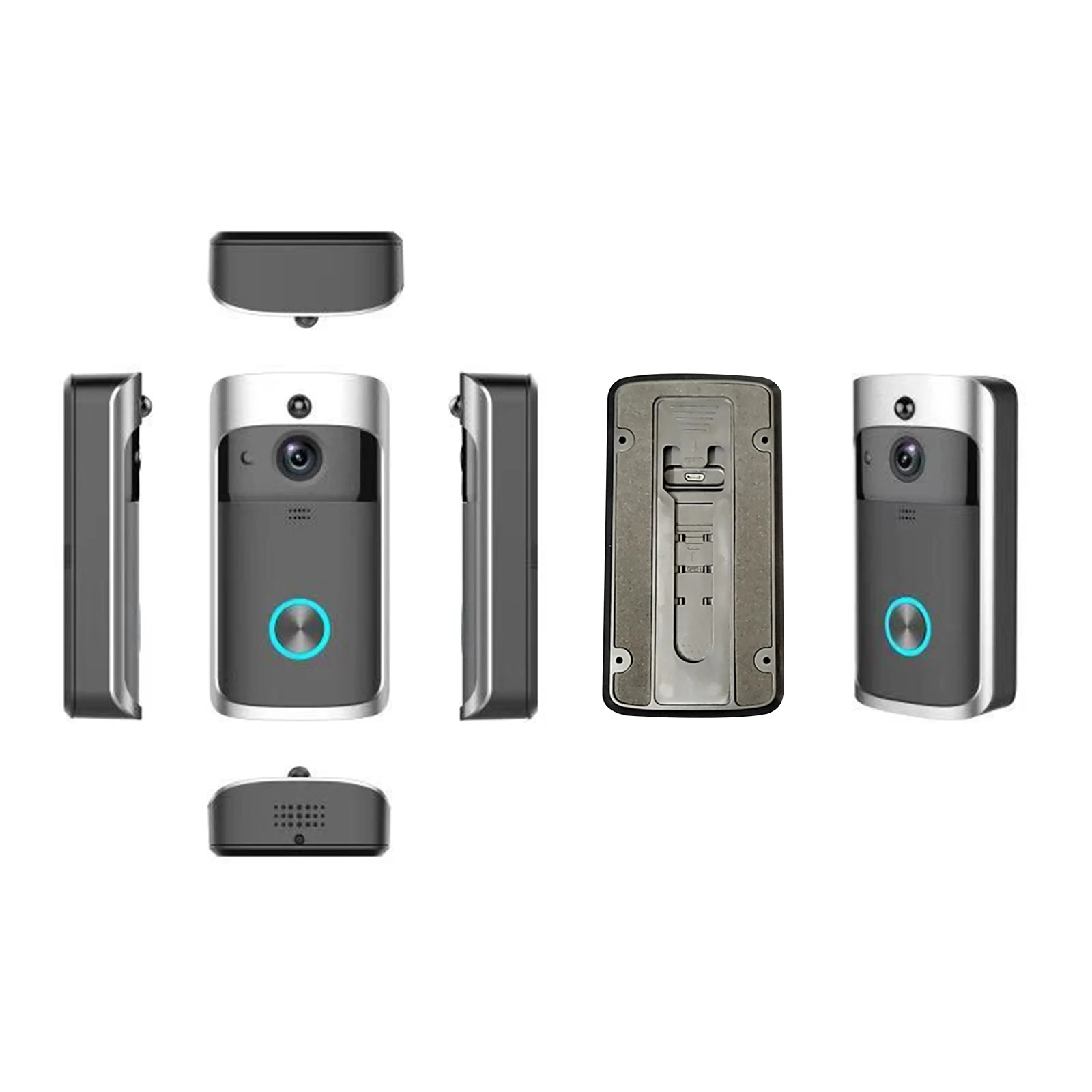 S23ac856136934a50b6e16eda73b342cfv 2026 Nouveau V5 Sonnette vidéo WiFi sans fil 1080P, interphone vocal, caméra smart étanche, sécurité domestique, portier