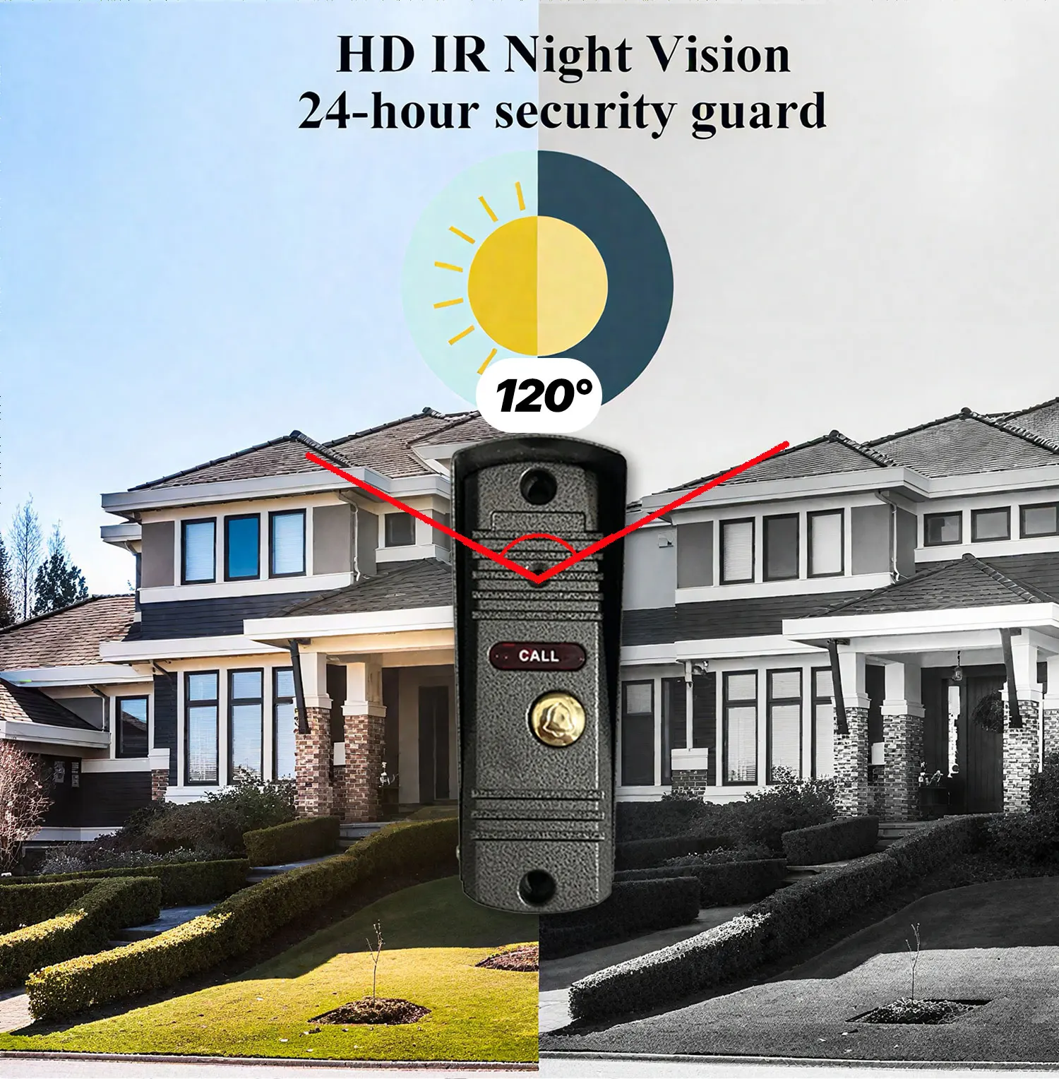 S25dfa8546ebc463bbdcb3a14d106a3a4b Tuya Smart 7" Wired Video Door Phone 1080P Touch Screen Two Way Audio Night Vision Waterproof Remote APP Unlock Intercom