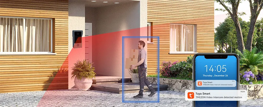 S2c80fd90dc924911a69edc294cb0b0dd6 Tuya Wifi Smart Home Video Door Phone Video intercom 1080P 10inch Touch Monitor 2-Wires Doorbell Door Camera Security System