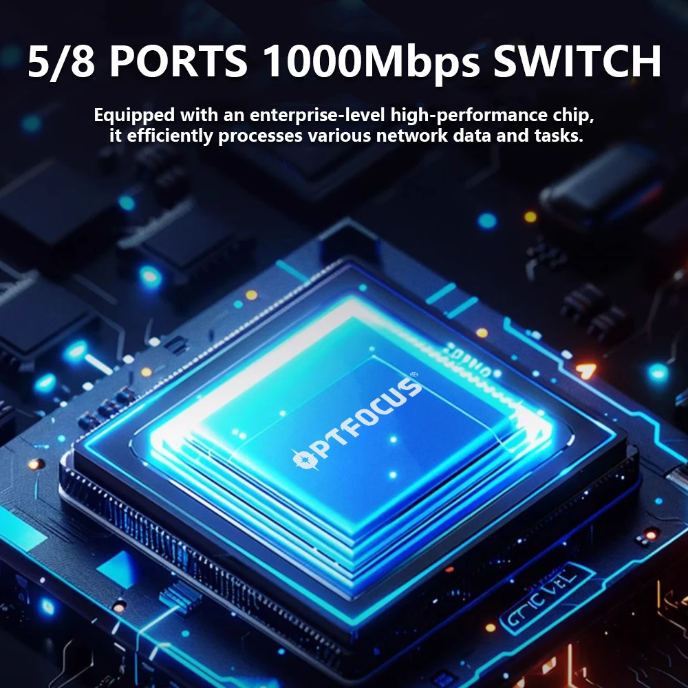 S2ea1344361bf44cb8bde5ac5e939c215T OPTFOCUS 5/8 Port Ethernet Switch Gigabit 100/1000Mbps Desktop Network Switch Full/Half Duplex Mini Fast Ethernet Switches