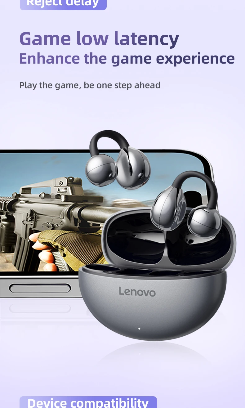S312c25a811f24e28a267e80e0e087c710 Lenovo Écouteurs Bluetooth sans fil 5.4 TWS, effets sonores panoramiques, très longue autonomie, confortables, TA410