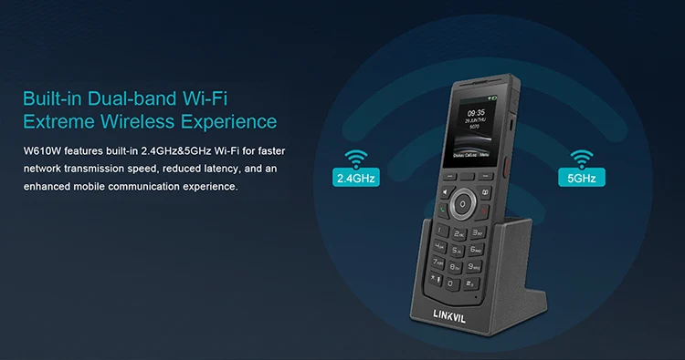 S312f906bfbf94199a260deddbc3cff21s LINKVIL Wireless WiFi SIP VoIP Protocol Audio Handheld Phone for Office Home Hotels Portable with Belt Clip US Plug SIP Phone
