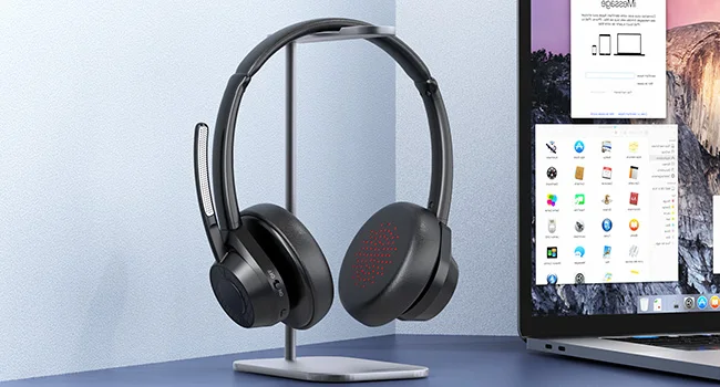 S3307b0b4ab5240cba9ebe1aa0f3724f6u Bluetooth Headset, Wireless Bluetooth V5.4 Headphones with Microphone, Noise Canceling Mic Multipoint Connect Wireless Headset