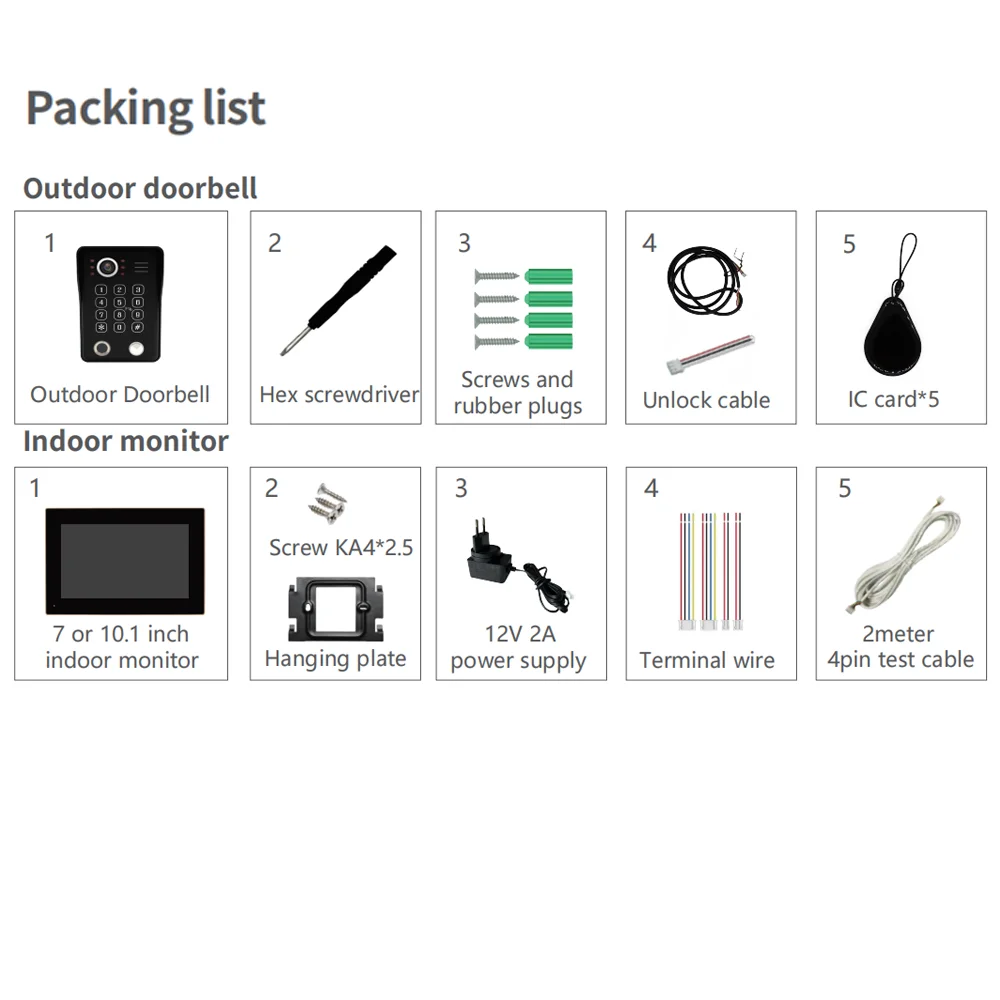 S3723b6950e4c49a98343d4c9b6d68c37l ANJIELO Doorbell Video Intercom System 5IN1 Unlock Tuya Smart Digital Frame Background Music Detection Preview NEW 2026