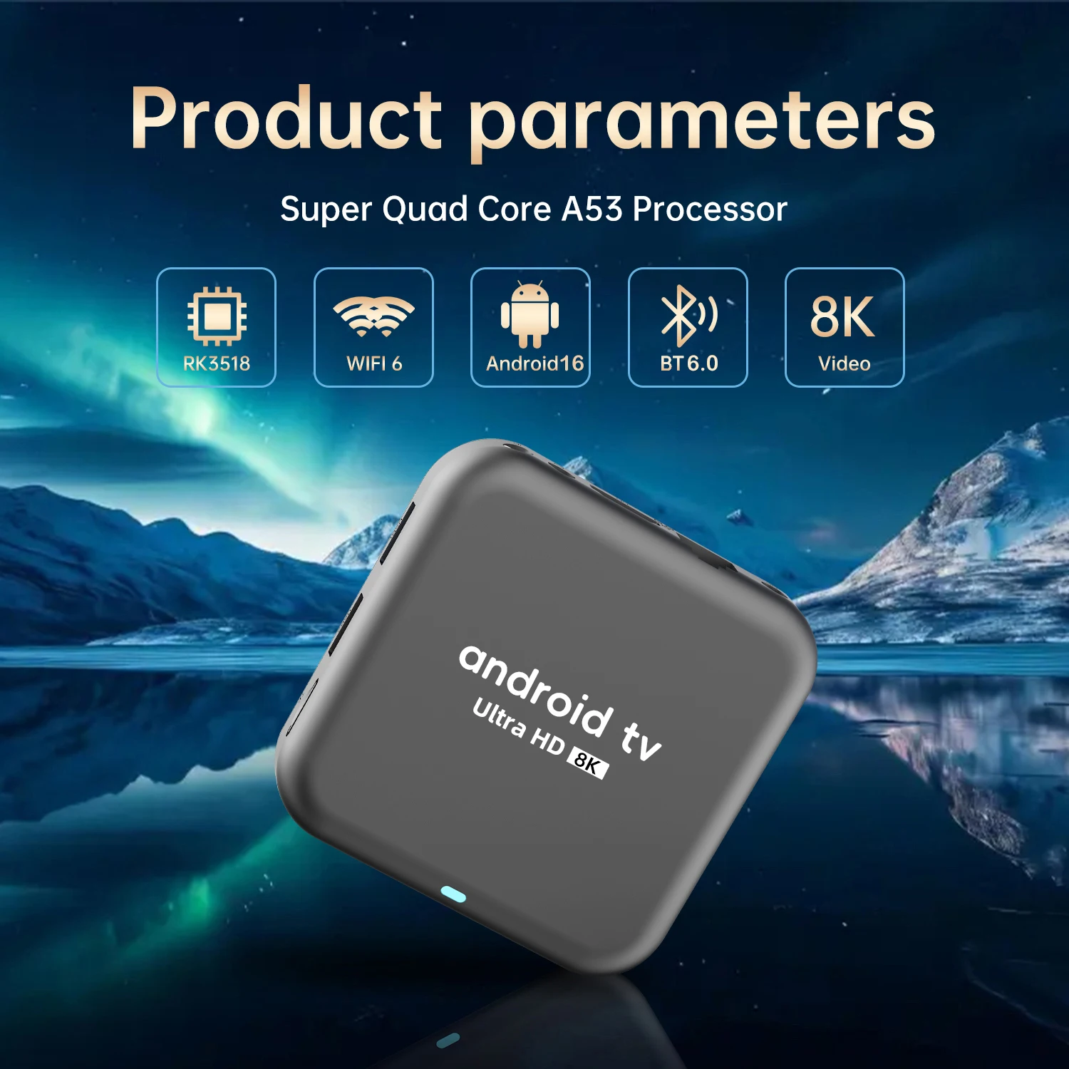 S382feceec24d4d4fb08c49d62b50ef70W TV Box RK3518 Android 16 8K BT6.0 Ram 4GB 8GB Rom 128GB 256GB Dual Wifi 5G Wifi6 Media Player Google Assistant Smart TV Box Q18