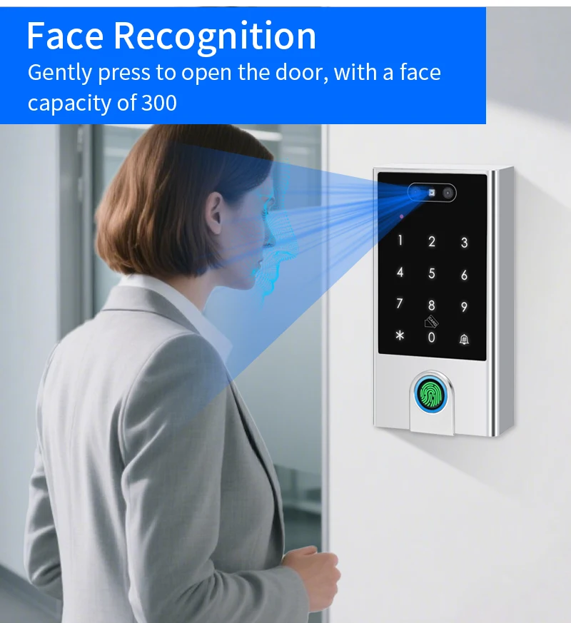 S388880f833b249bd87f0630fea29d562d VF4 VF5 Waterproof IP66 Tuya WIFI Facial Recognition ID+IC Password Fingerprint Dual Frequency With WG 24 36 Access Control