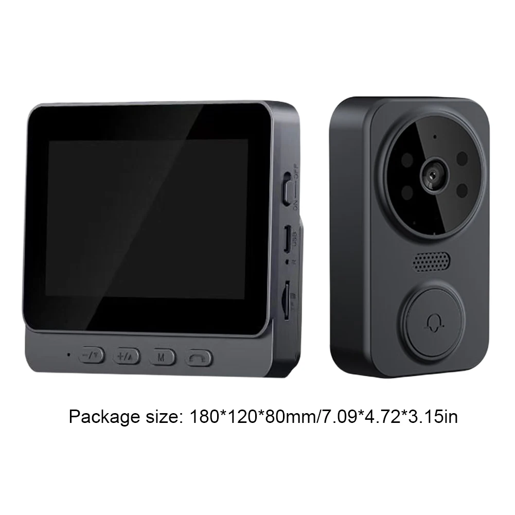 S38c7971ec9344b858e2b144238159b56N WiFi Video Doorbell 1080P 4.3inch IPS Screen Video Intercom IR Night Vision Eye Peephole Camera 2.4G Wireless Door Bell for Home