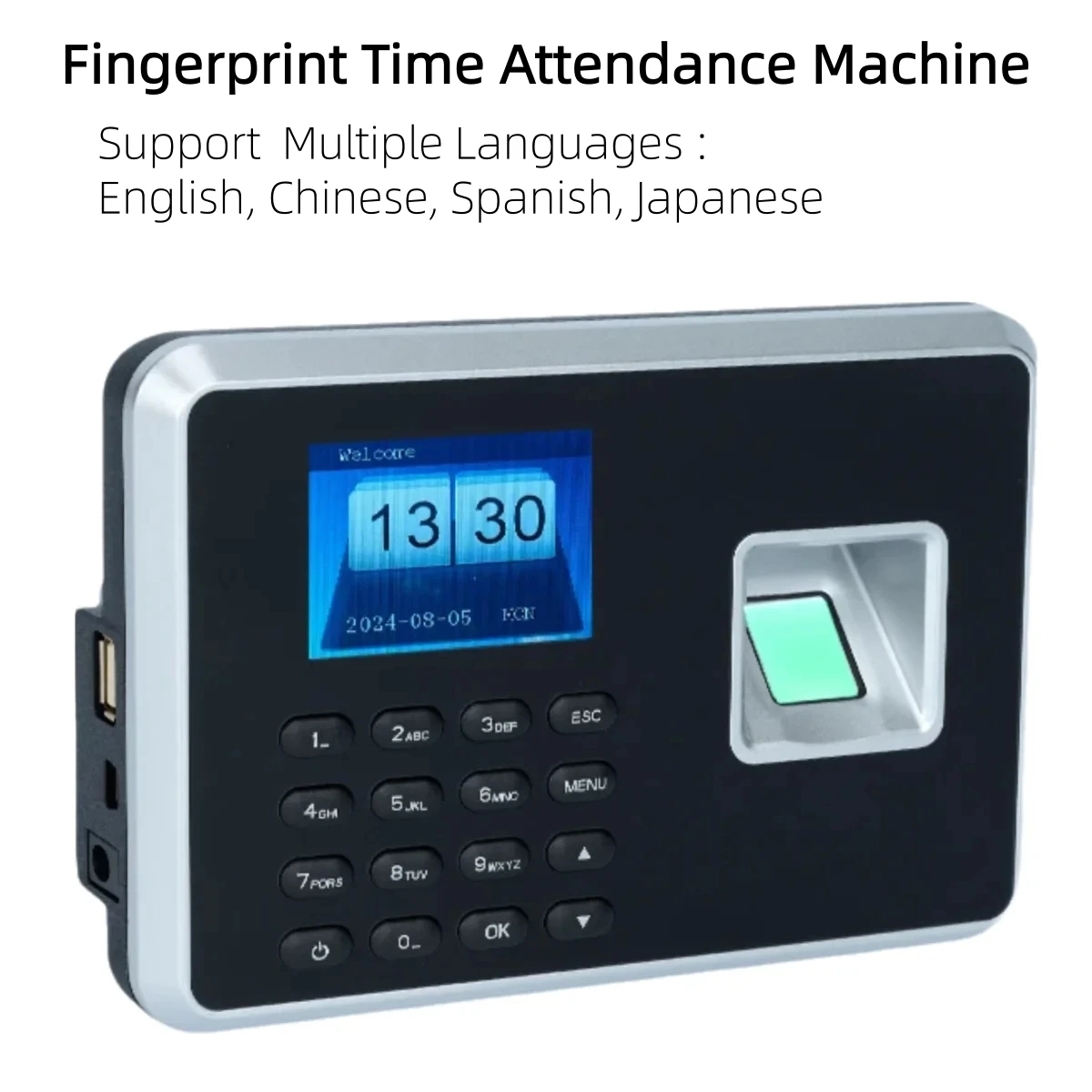 S392b9f03fe6245849728d7d57adb5fe95 Fingerprint Time Attendance Terminal Employee Clock Recorder Multiple Languages With Password U-disk Download Report