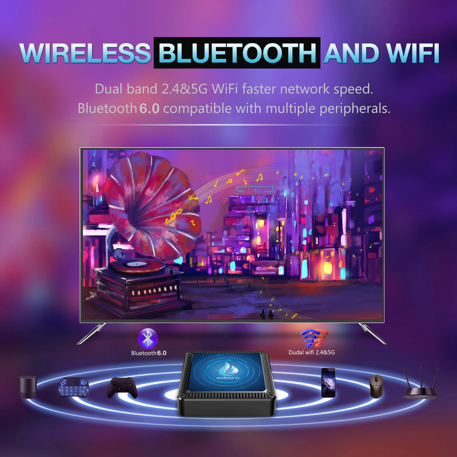 S3e06420af71e4f76a5d87276e74c4ee0V 2026 Q17 8K Smart TV Box Ram 4GB 8GB Rom 128GB 256GB Android 16 Media Player Allwinner H313 Google Assistant Netflix Set Top Box