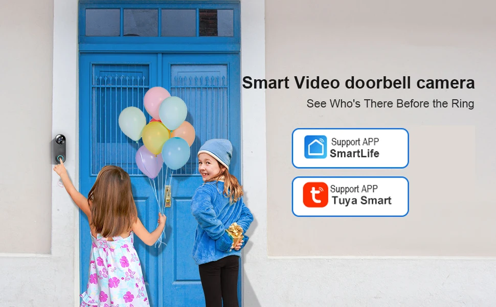S3f0d54c754234cc893bb6acbac4a8458D 1080P Wireless Video Doorbell Camera WiFi Smart Door Bell Tuya Smart Home Security Motion Detect Night Vision Intercom Doorbell