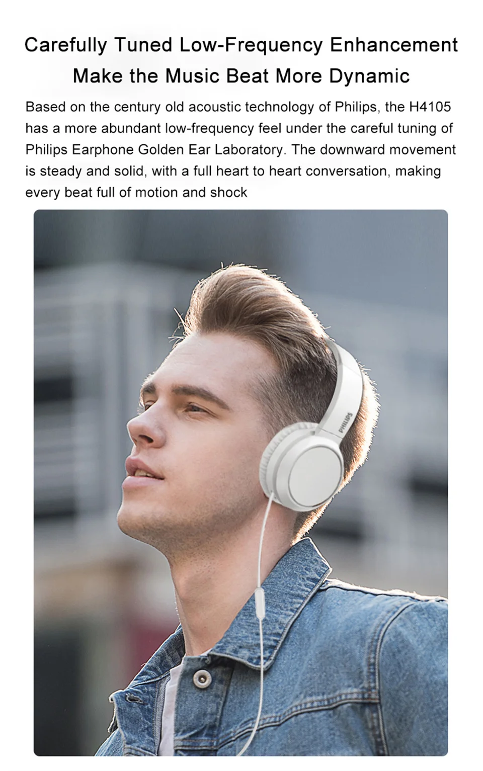 S3f1ee58261034d449562b903faa63177H Philips TAH4105 Wired Headphones HiFi Stereo HD Call Headset With MIC Suitable For Online Learning And Outdoor Sports Earphones