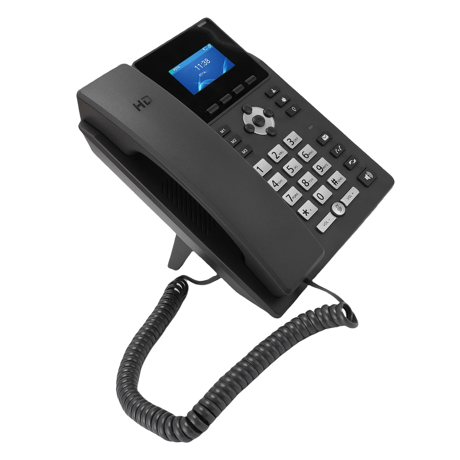 S44e99d817f264faab81662ac189dfb13X Smart IP Phone Desktop Business Media Phone with Handset Open SIP VoIP Account 2.4 in Color Display Dual Gigabit Ethernet Ports